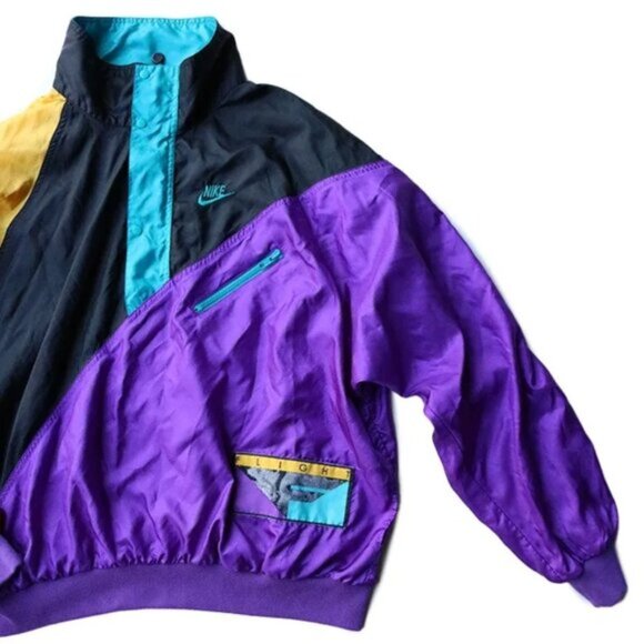Vintage Nike Flight 90's retro royal color block nylon track jacket windbreaker - Picture 3 of 15